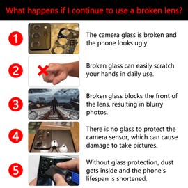 2PCS Soaosdr Back Rear Camera Lens Glass Replacement for Galaxy Note 20 Ultra 6.9 inch with Lens Protective Film+pre-Installed Adhesive+Reparing Toolkit+Installation Manual