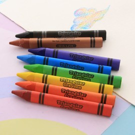 BAZIC 8 Color Premium Quality Super Jumbo Triangle Crayon