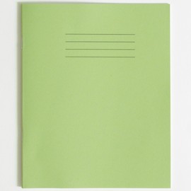 RHINO Stationery Exercise Book | 8 X 6.5 | 32 Page | 12mm Lined with Blank Alternative Page | Light Green | Learning Resources | School Books | Pack of 10