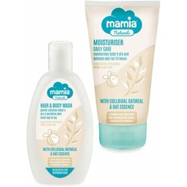AIdi-Mamia | Naturals | Hair & Body Wash & Moisturiser Daily Care Set | Gently Cleanses & Moisturises Baby's Dry & Sensitive Skin | With Colloidal Oatmeal & Oat Essence | 250mL + 150mL [Bundle]