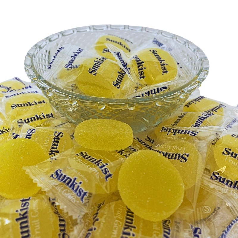 Individually Wrapped Fruit Gem Soft Candy Only Lemon Flavor -1lbs,