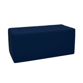 Factory Direct Partners Tufted Rectangle Accent Ottoman Bench; Beautifully Upholstered Furniture for Modern Home, Office, Library or Waiting Area; Seating, Footstool, Table Use - Navy, 14046-NV
