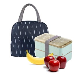 Insulated Lunch Bag Tote Bag for Women Wide Open Insulated Cooler Bag Water-Resistant Thermal Leak-Proof Lunch Organizer for Men Girls Children Outdoor Picnic Work (Plume)
