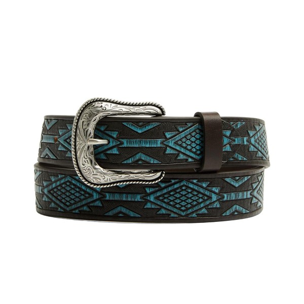 Cody James Men's Hand Painted Southwestern Print Embossed Leather Belt