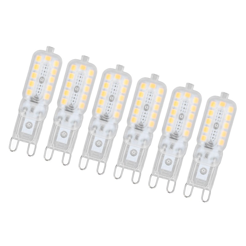 6pcs G9 LED Bulb 5W Transparent Cover 22LED Dimmable G9