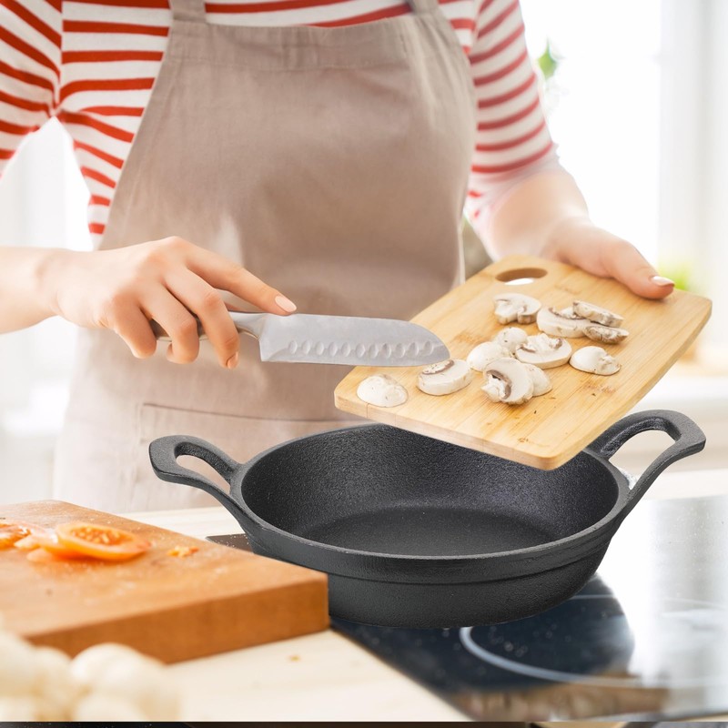 Sliner 4 Sets Mini Cast Iron Skillet Small Cast Iron