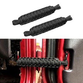 Arwrilt Door Strap, High Load-bearing Hand-Woven Door Limiting Straps, Swing Door Check Limiter for Wrangler YJ TJ JK JKU JL JLU & Gladiator JT 2/4 Door (Black)