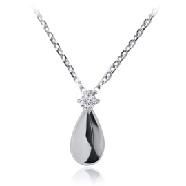 [Alles] Jewel of Memory Cremation Pendant Silver V925 & 2 Stainless Steel Chains, Memorial Urn Necklace, Teardrop