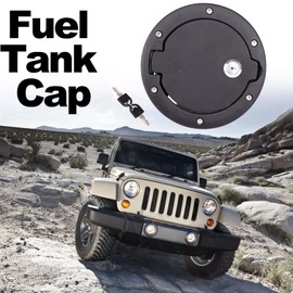 Gas Cap Fuel Filler Door Cover for Jeep Wrangler JK 2007-2018 Accessories Unlimited Rubicon Sahara AOLIHAN 2 Door and 4 Ddoor Locking Gas Tank Door (Gas Cap Cover C)