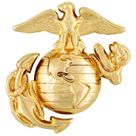 Marine Corps USMC Eagle Globe and Anchor Dress Cap Device Enlisted Gold