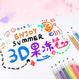 Eforcase 12PCS 3D Jelly Pens Gel Pens for Adult Coloring Books Gel Ink Pen Marker Colored Pen for Drawing, Crafts Scrapbooks Bullet Journaling Card Making, Photo Album Drawing Writing