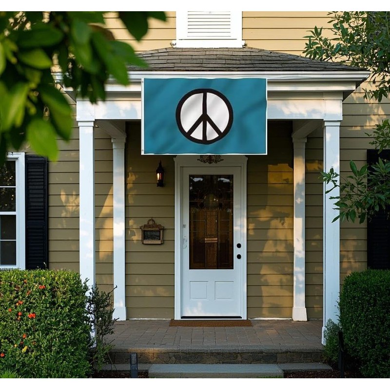 TTRNNHM Peace Symbol Flag 3x5 FT, World Peace Flag with