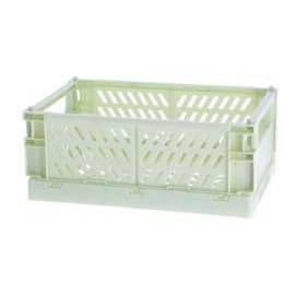 Brandsseller Foldable Folding Box, M, Set of 3, Sturdy Shopping Basket, Stackable Transport Basket, Storage Box, Light Green