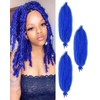 ADIASAI 3 Packs Blue Springy Afro Twist Hair with Crochet