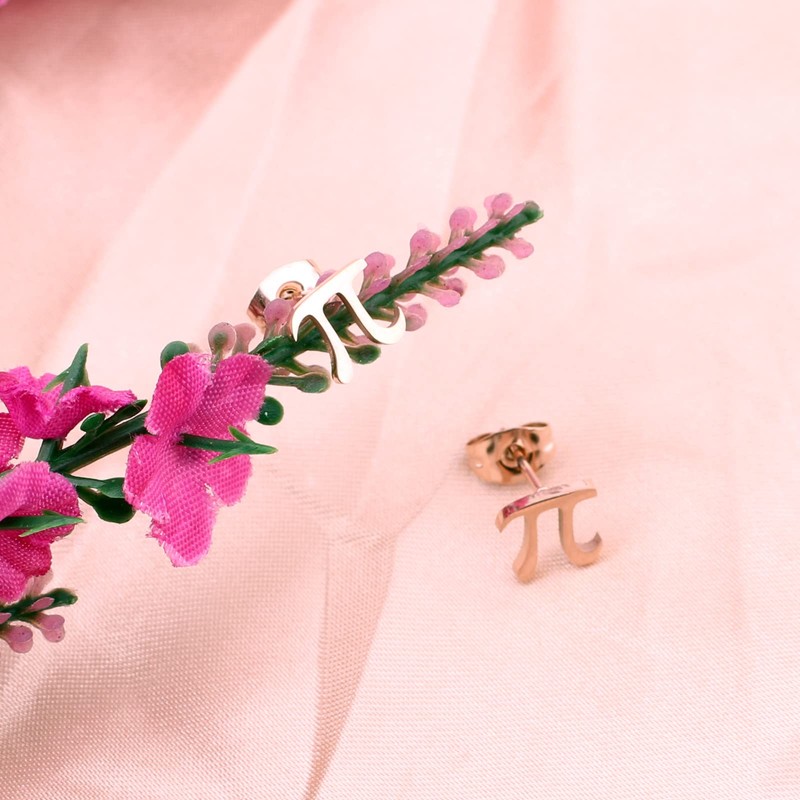 Pi Infinity Symbol Earring Dainty Greek Alphabet Letter Stud Earring
