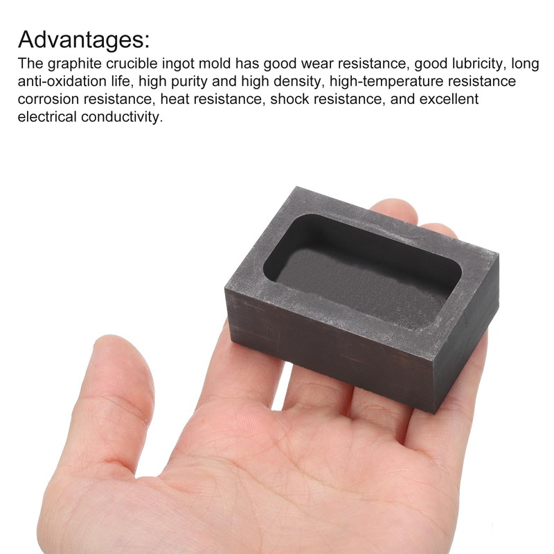 sourcing map Gold Silver Graphite Ingot Mould Crucible for Casting