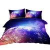 BlessLiving Outer Space Bedding Purple and Blue Sparkly Stars Duvet