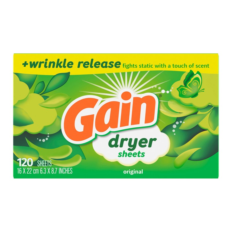 Gain dryer sheets Plus Wrinkle Release, Original Scent, 120 Count,