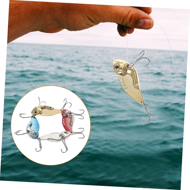 KOMBIUDA 4pcs Realistic Bass Lure Kit Freshwater Saltwater Metal Blade