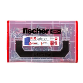 fischer FIXtainer DuoPower/DuoTec Smart Power Box with 200 Items, Universal Dowels, Tilting Dowels and Screws, Practical Tool Box with Carry Handle and Click System, Dowel Set