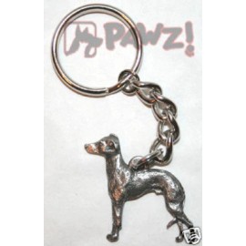 ITALIAN GREYHOUND Hound Dog Fine Pewter Keychain Key Chain Ring Fob