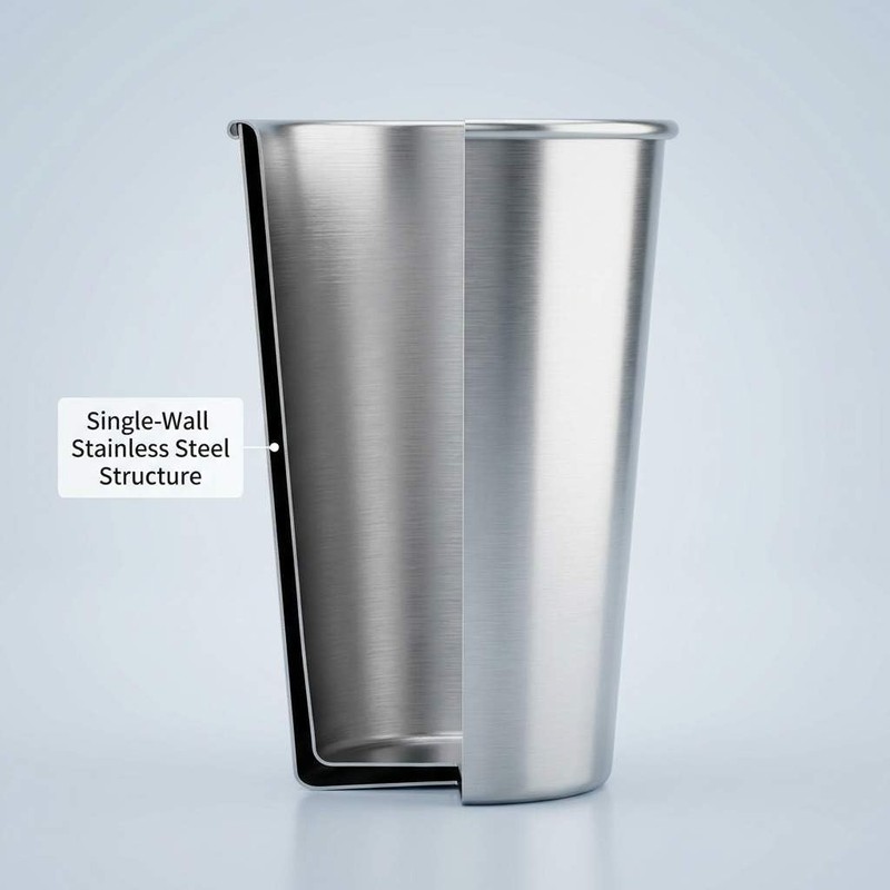 QWORK 304 Stainless Steel 13oz Pint Cups – 10 Pack