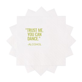 VOWFOO Funny Cocktail Napkins 100Pcs Trust Me You Can Dance Alcohol Paper Disposable Party Napkins For Bachelorette Bridal Shower Birthday New Year's Eve Girls' Night Party 5 x 5 2-ply (Alcohol)