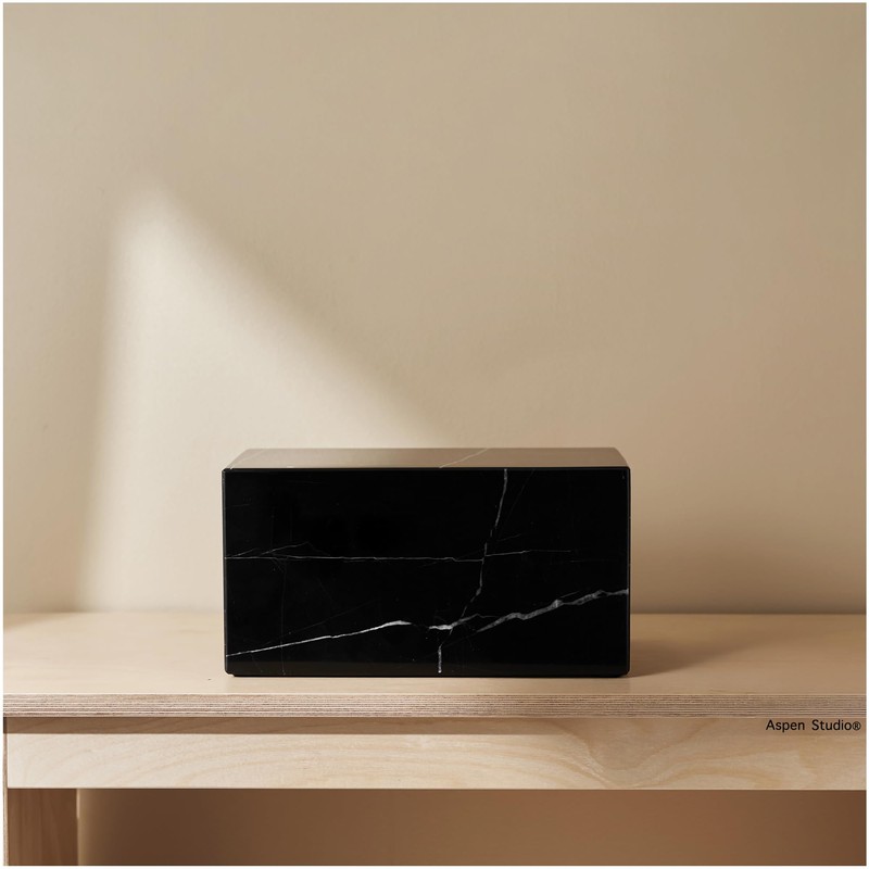 Aspen Studio AspenStudio Genuine Black Marquina Marble Cremation Urn for