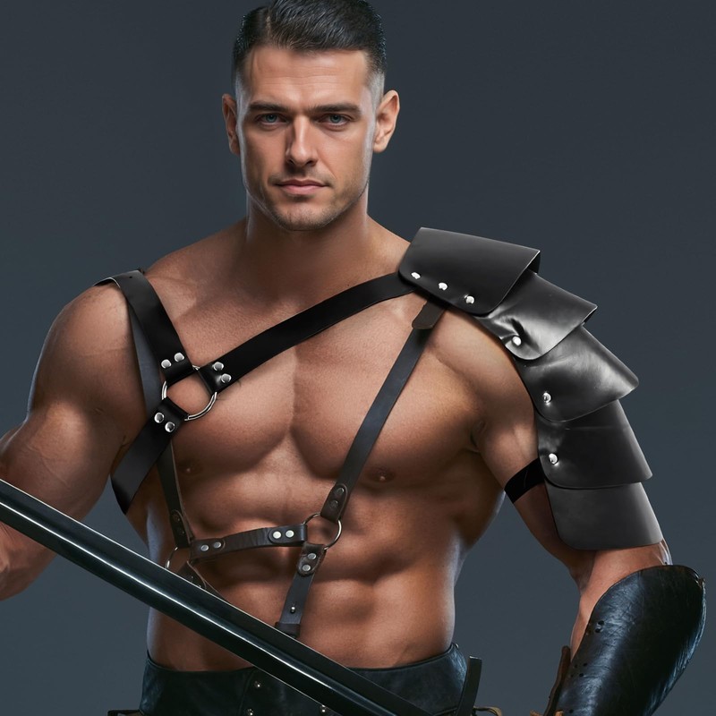 harayaa Gothic Steampunk Shoulder Armour Shrug Belt Single Shoulder Armour