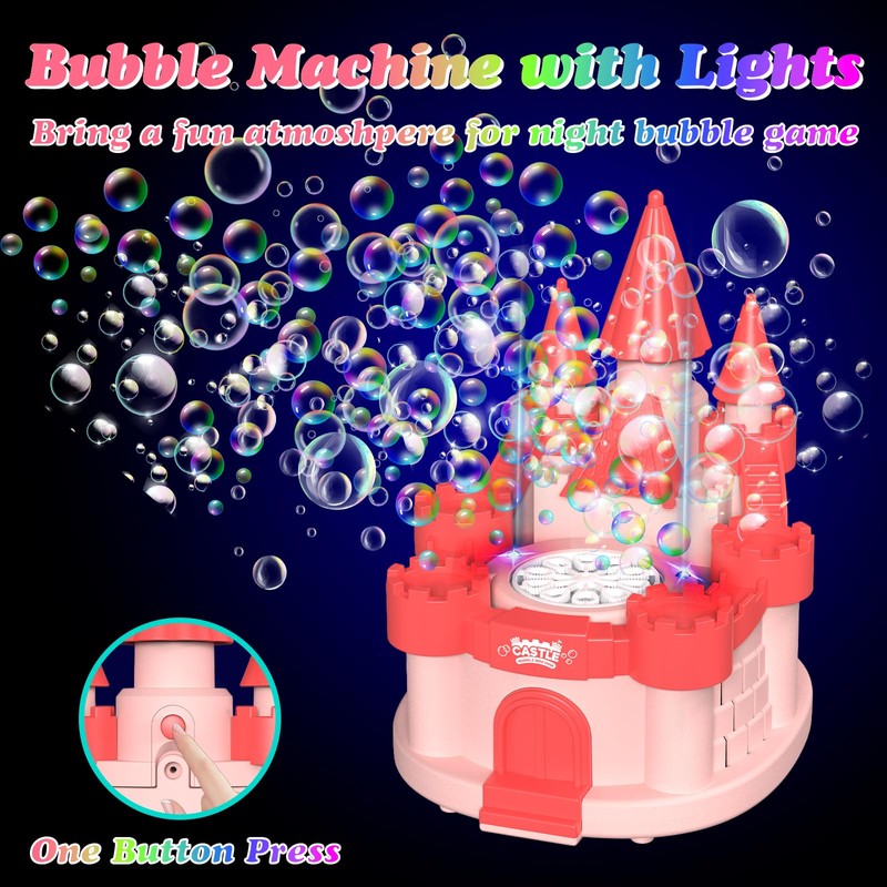 Babuloo Castle Bubble Machine, Automatic Bubble Maker Toys for Kids