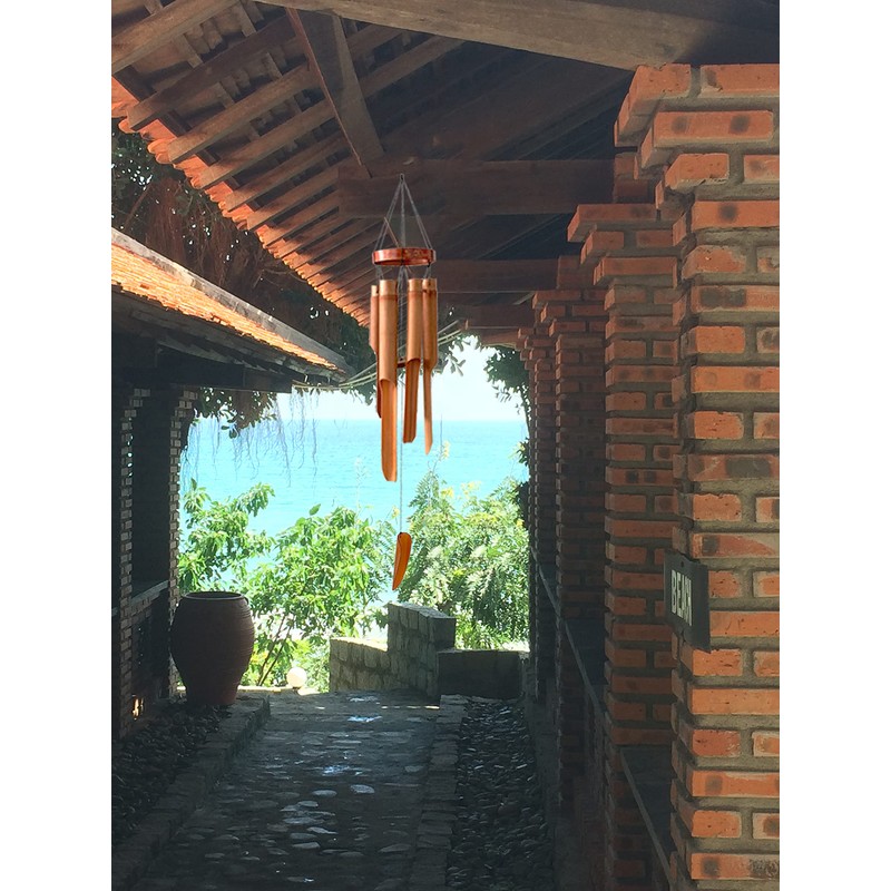 Ankinte Classic Bamboo Wind Chimes with Circle Top, Wood Wooden