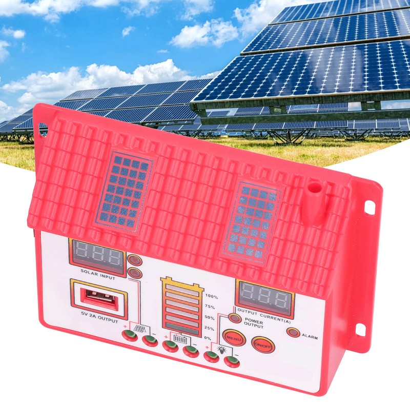 Solar Charge Controller House Shape 12V 24V Automatic Recognition LED