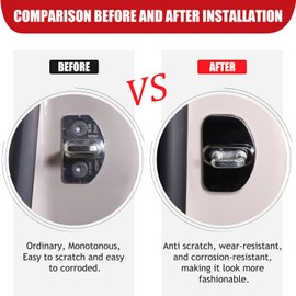 Tumukiw 4PCS Car Door Latch Cover Car Door Lock Latches Cover Protector Compatible with Ineos Grenadier 2020-2024 Stainless Steel Door Latch Cover Striker Interior Accessories (Black)