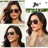 JM Retro Polarized Aviator Sunglasses Mirror Lightweight Eyeglasses for Men