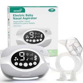 GROWNSY Nasal Aspirator for Baby , Hospital-Grade Electric Nose Suction for Baby with Night Light,Soothing Lullabies, Baby Nose Sucker with 9 Adjustable Suction Levels