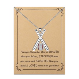 BNQL Baseball Necklace Baseball Gifts for Baseball Lovers Baseball Coach Gift Baseball Jewelry Necklace Baseball Bat Necklace Gifts