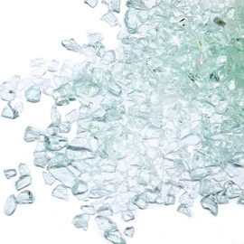 TWINKLING High Luster Crushed Glass, Broken Glass, Glass Gems Chips for DIY Resin Art Epoxy Crafts, Nail Art, Geode Painting, 1-3mm(200g) (Aqua)