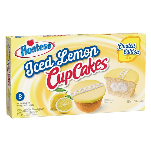 Hostess CupCakes [One 8 Count Package] (Iced Lemon)