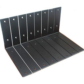 8 Pack - L 8" x H 6" x W 1.5", 5mm Thick Black L Shelf Bracket, Iron Shelf Brackets, Metal Shelf Bracket, Industrial Shelf Bracket Decorative Shelving, Shelf Supports with Screws