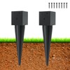 2 Pcs 4"x4" Fence Post Anchor Ground Spike,(Internal 3.6"x3.6"),Metal Post