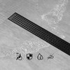 SaniteModar Linear Shower Drain 24 inch Matte Black with Square