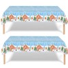 137*274cm Large Christmas Tablecloth Party,Christmas Decorations Tablecloths,Plastic Gingerbread Man Table