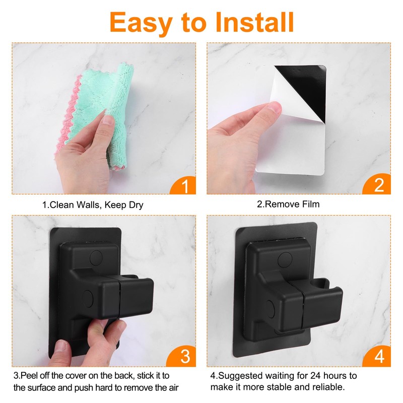 uxcell Shower Head Holder Strong Adhesive, Adjustable Handheld Shower Wand