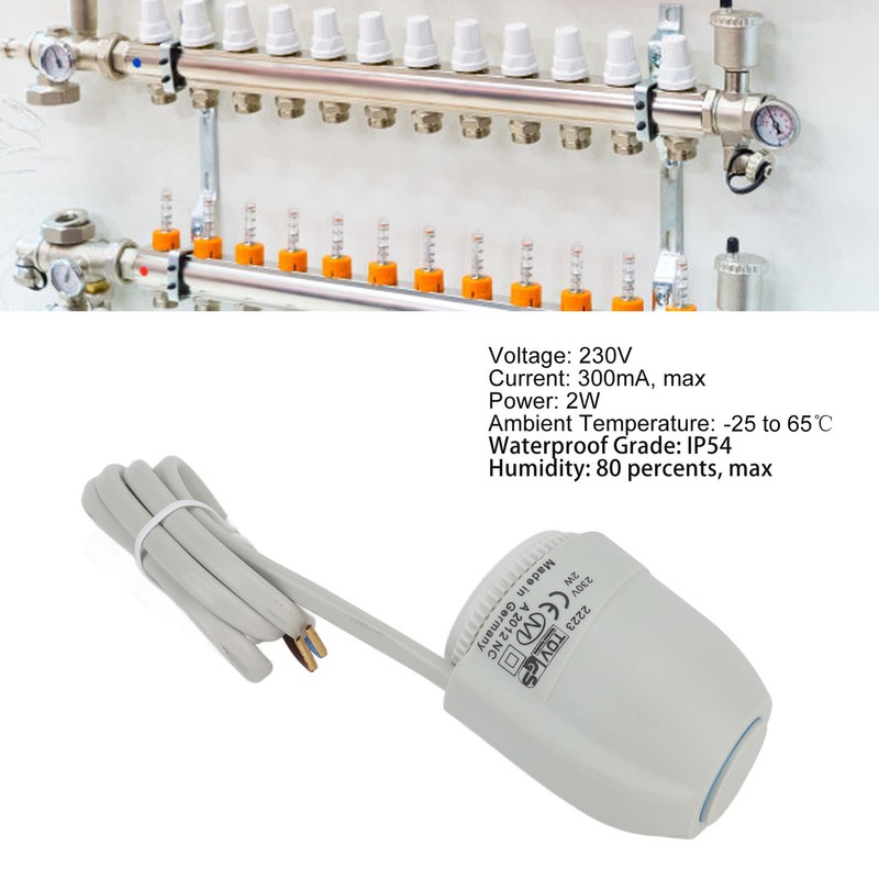 2W Electric Thermal Actuator Manifold Closed IP54 Waterproof Floor Heating