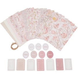 craspire Pack of 40 Vintage Flowers Scrapbook Paper Pink Rustic Origami Paper Floral Pattern Paper Single Sided Dyed Patterned Paper Decorative Craft Paper for Card Making Photo Album