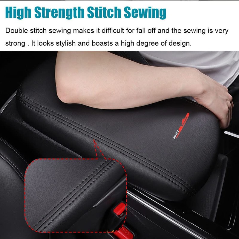LEXLEY Armrest Box Cover Center Console Pad Waterproof Anti-Scratch Leather