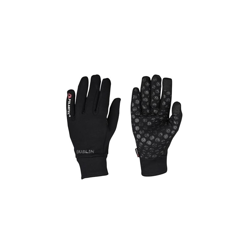 Dublin Polartec Fleece Riding Gloves, Black, Medium/7