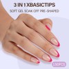 Misssix XBASICTIPS Uñas postizas francesas, 150 unidades, puntas de gel