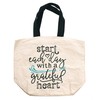Cotton Canvas Tote - Reusable Bag with Handles - Grateful