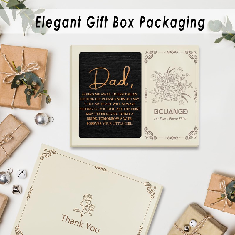 BCUANGD Dad Father Picture Frames - Rustic Mahogany 8x10 Single